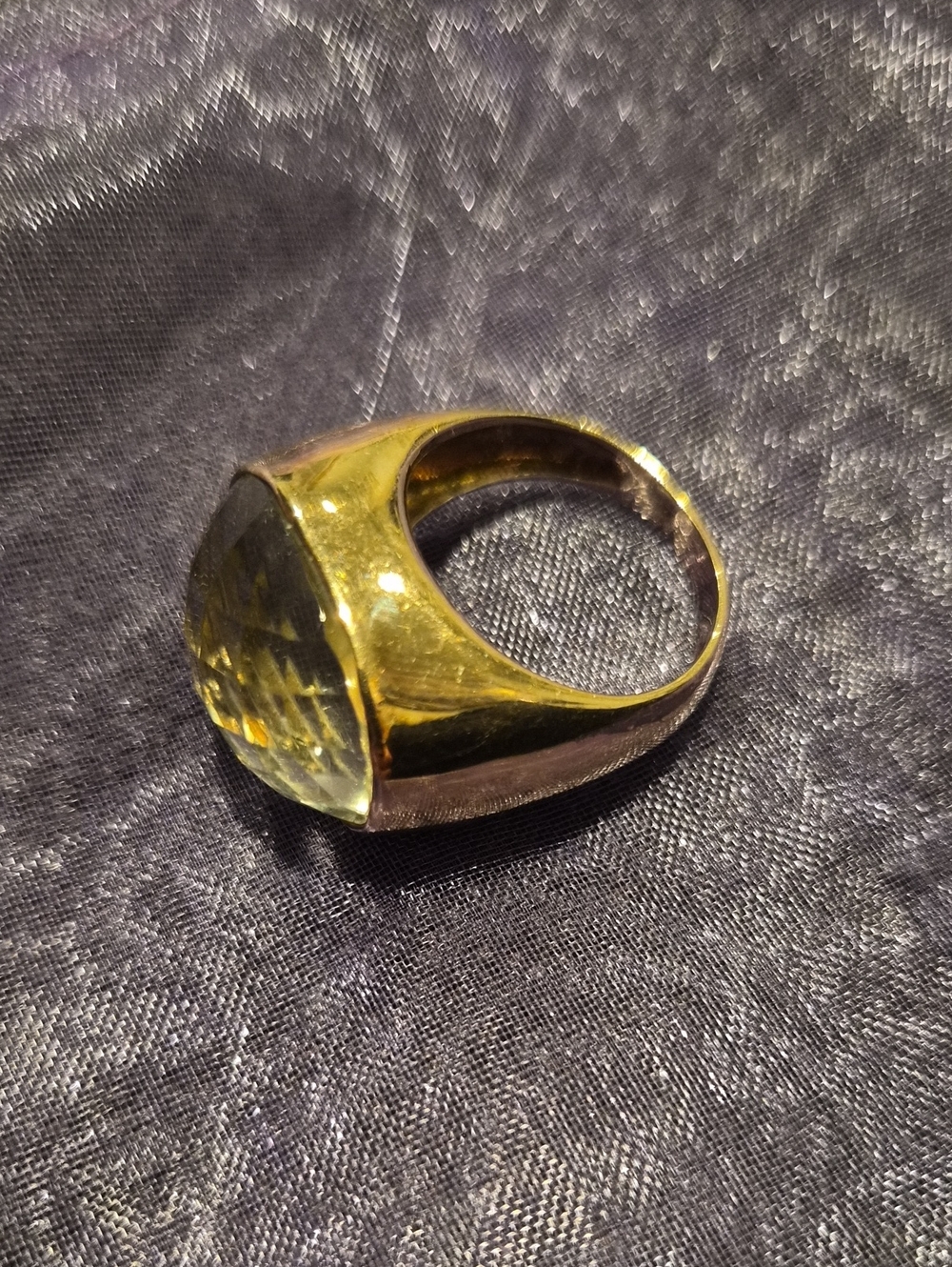 925 gold overlay prasiolite ring size 8